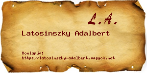 Latosinszky Adalbert névjegykártya